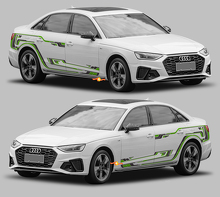 Kit d'autocollants en vinyle fines bandes latérales Techno Style pour Audi A4_3