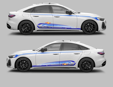 Kit de décalcomanies vinyle bandes latérales & bas de caisse A5 Techno Style pour Audi A5_2