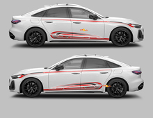 Kit de décalcomanies vinyle bandes latérales & bas de caisse A5 Techno Style pour Audi A5_3