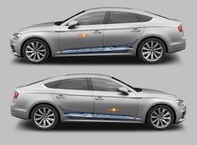 Kit de décalcomanies en vinyle bandes latérales style Techno Sportback pour Audi A5_2