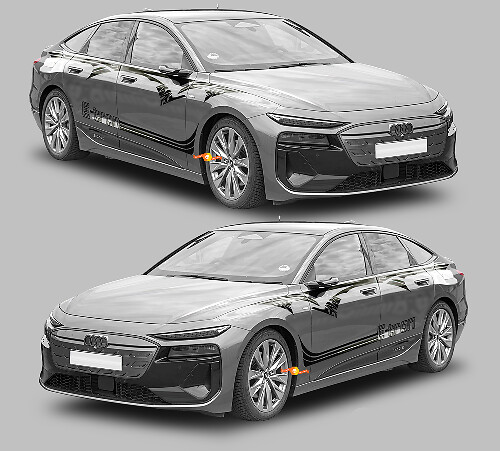 Kit d'autocollants vinyle bandes latérales style tribal pour Audi A6 Sportback E-Tron