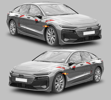 Kit d'autocollants vinyle bandes latérales style tribal pour Audi A6 Sportback E-Tron_2