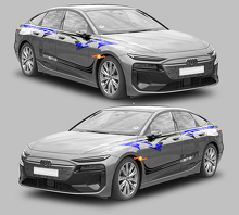 Kit d'autocollants vinyle bandes latérales style tribal pour Audi A6 Sportback E-Tron_3