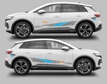 Kit d'autocollants latéraux à rayures damier en vinyle pour Audi Q4 E-Tron_3