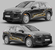 Kit d'autocollants en vinyle à bandes latérales style techno entrelacé pour Audi Q5_2