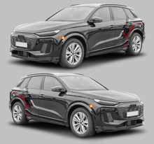 Kit d'autocollants vinyl bandes latérales Techno Style pour Audi Q6 E-Tron_2