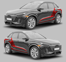 Kit d'autocollants vinyl bandes latérales Techno Style pour Audi Q6 E-Tron_3