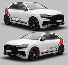 Kit de Stickers Vinyle Bande Latérale Style Graphique Techno pour Audi Q8_2