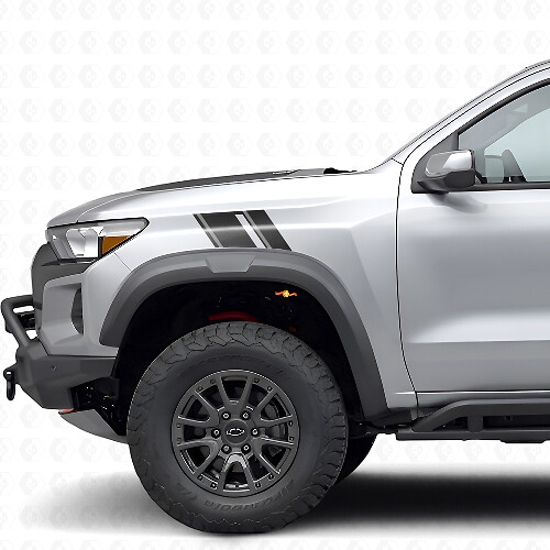 Kit d’autocollants en vinyle à bandes doubles pour ailes avant pour Chevrolet Colorado ZR2