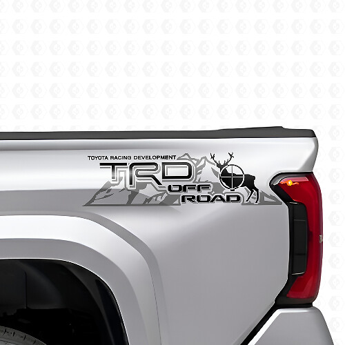 Kit de décalcomanies latérales arrière en vinyle style TRD tout-terrain Montagne Cerf pour Toyota Tacoma Tundra