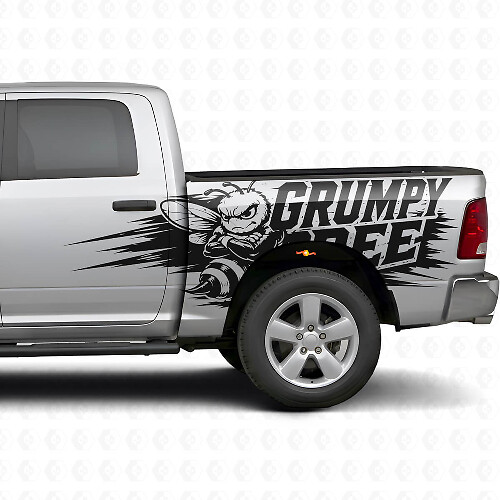 Kit de décalcomanies latérales style éclaboussure Grumpy Bee pour camion Dodge Ram_1