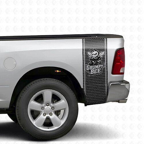Kit d'autocollants vinyle bandes de chevet style nid d'abeille Grumpy Bee pour camion Dodge Ram_1