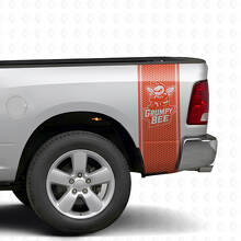 Kit d'autocollants vinyle bandes de chevet style nid d'abeille Grumpy Bee pour camion Dodge Ram_2