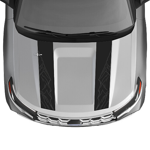 Kit d'autocollants en vinyle à bandes capot Double Contour Montagne pour Musclecar Explorer ST 2020-26