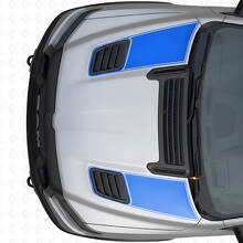 Set de Déco Autocollants Vinyle Rayures de Ventilation Capot Double Contour pour Dodge Ram Sport 2019+_2