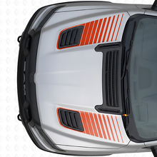 Jeu d'autocollants vinyles à bandes à deux stroboscopes pour prise d'air de capot pour Dodge Ram Sport 2019+_4