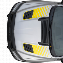 Jeu d'autocollants vinyles à bandes à deux stroboscopes pour prise d'air de capot pour Dodge Ram Sport 2019+_5