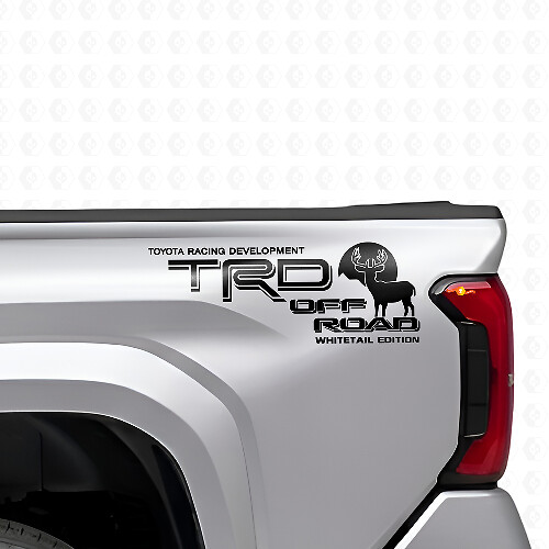 Ensemble d'autocollants vinyle latéraux TRD Off Road Whitetail Edition pour camionnettes Toyota
