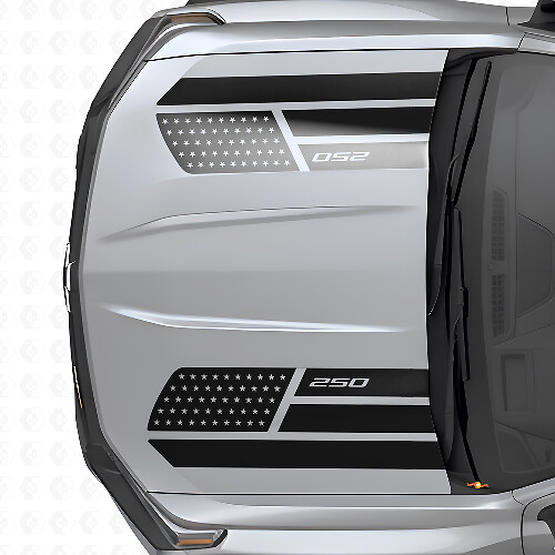 Ensemble d'autocollants vinyle bandes capot style Étoiles et Acier avec drapeau des États-Unis pour Chevrolet Colorado_1