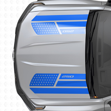 Ensemble d'autocollants vinyle bandes capot style Étoiles et Acier avec drapeau des États-Unis pour Chevrolet Colorado_2