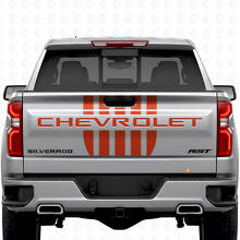 Autocollants en vinyle style Étoiles & Acier pour hayon Chevrolet Silverado_3