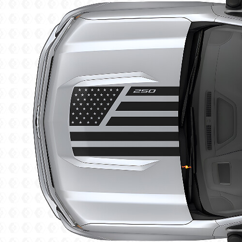 Autocollant en vinyle style étoiles du drapeau USA & acier pour capot Chevrolet Silverado 1500 2026_1