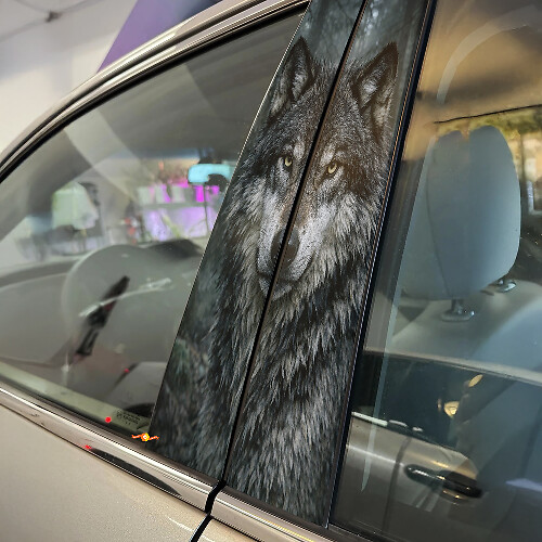 Set d'autocollants en vinyle pour montant de porte Wild Wolf