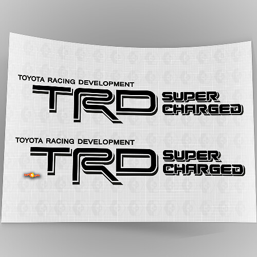 Paire d'autocollants latéraux en vinyle Super Charged TRD pour camions Toyota