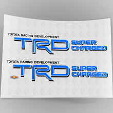Paire d'autocollants latéraux en vinyle Super Charged TRD pour camions Toyota_2