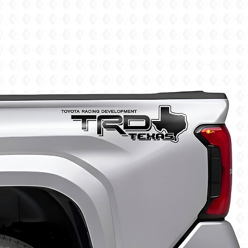 Paire d'autocollants latéraux en vinyle style carte du Texas TRD pour camions Toyota