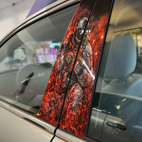 Ensemble d'autocollants vinyles pour montant de porte Night Ops Soldier