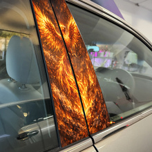 Ensemble d'autocollants en vinyle pour montant de porte Fire Phoenix_2