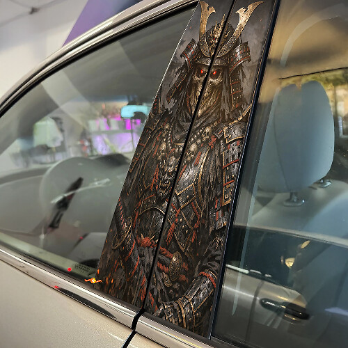 Ensemble d'autocollants vinyles pour montant de porte Shogun Skull