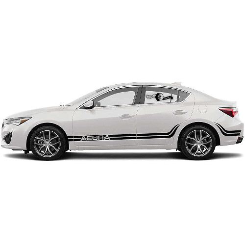 Kit d'autocollants vinyle à bandes latérales courbes doubles pour Acura ILX