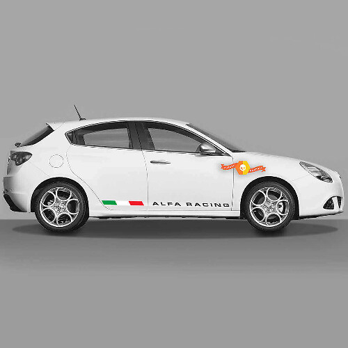 Kit d'autocollants latéraux en vinyle drapeau italien Alfa Racing pour Alfa Romeo