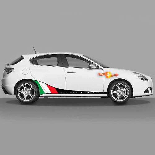 Kit de décalcomanies en vinyle bandes latérales drapeau Scuderia Italia pour Alfa Romeo_1