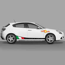 Kit de décalcomanies en vinyle bandes latérales drapeau Scuderia Italia pour Alfa Romeo_2