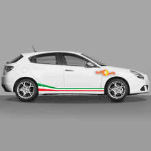 Kit d'autocollants vinyle bandes latérales style drapeau italien pour Alfa Romeo Giulietta_4