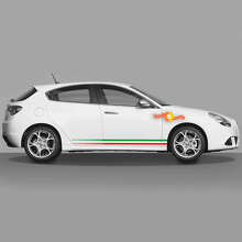 Kit d'autocollants vinyle bandes latérales style drapeau italien pour Alfa Romeo Giulietta_5