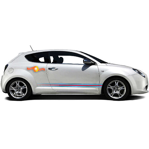 Kit d'autocollants vinyle bandes latérales style course stroboscopique pour Alfa Romeo