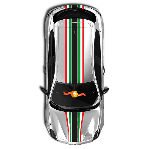 Kit d'autocollants en vinyle à rayures style drapeau italien pour Alfa Romeo