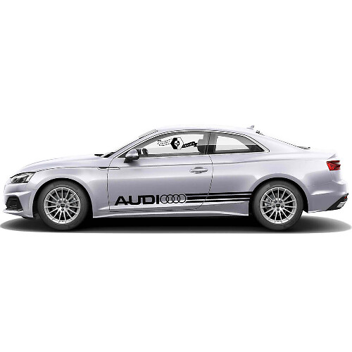 Kit d'autocollants vinyle bandes latérales de marque pour Audi A5_1