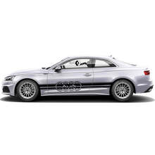 Set d'autocollants vinyle à bandes latérales de contour de marque pour Audi A5_4