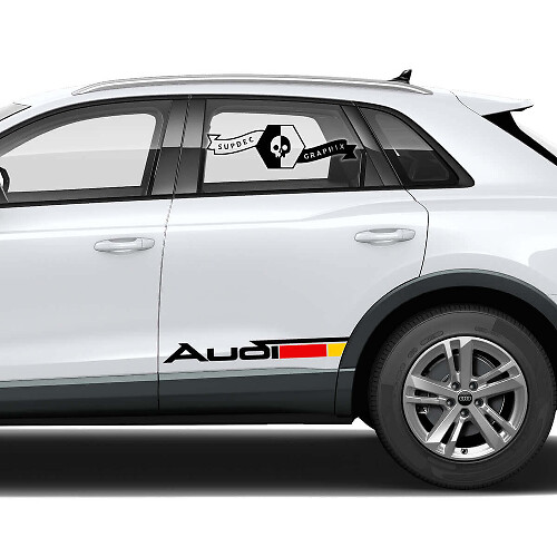 Autocollants vinyle style drapeau allemand pour portes latérales pour Audi Q3
