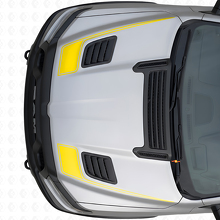 Jeu d'autocollants vinyle contour style crosse de hockey pour capot Dodge Ram Sport 2019+_5