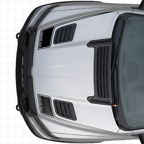 Autocollants Vinyle de Bandes de Capot Personnalisées avec Texte Contour pour Dodge Ram Sport 2019+
