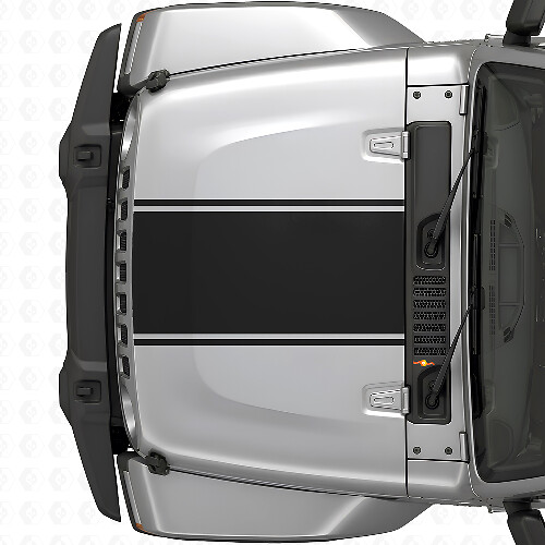 Bande Autocollante Centrale en Vinyle pour Capot Jeep Wrangler 2007+_1