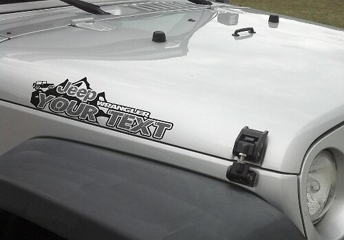 Paire 2x JEEP wrangler edition VOTRE TEXTE MOUNTAINS LOGO autocollants en vinyle