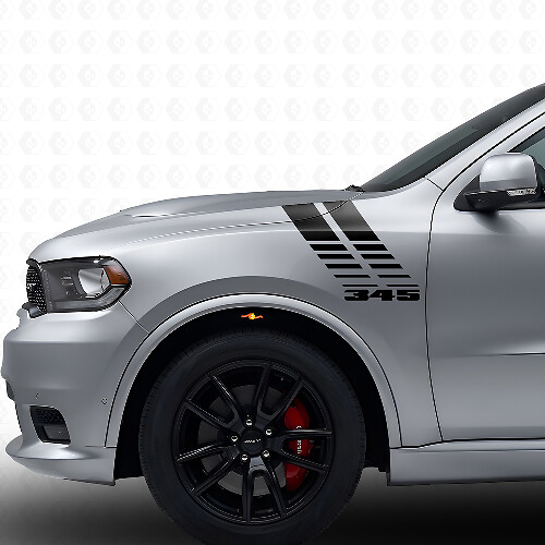 Kit d'autocollants vinyle à bandes stroboscopiques 345 pour ailes avant Dodge Durango 2011+