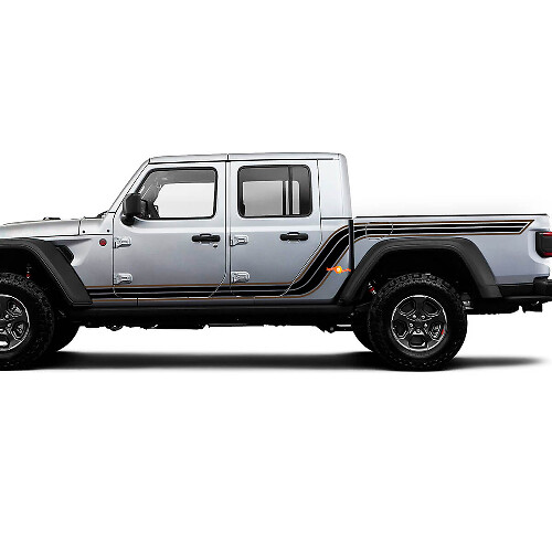 Kit de décalcomanies en vinyle avec doubles bandes latérales pour Jeep Gladiator